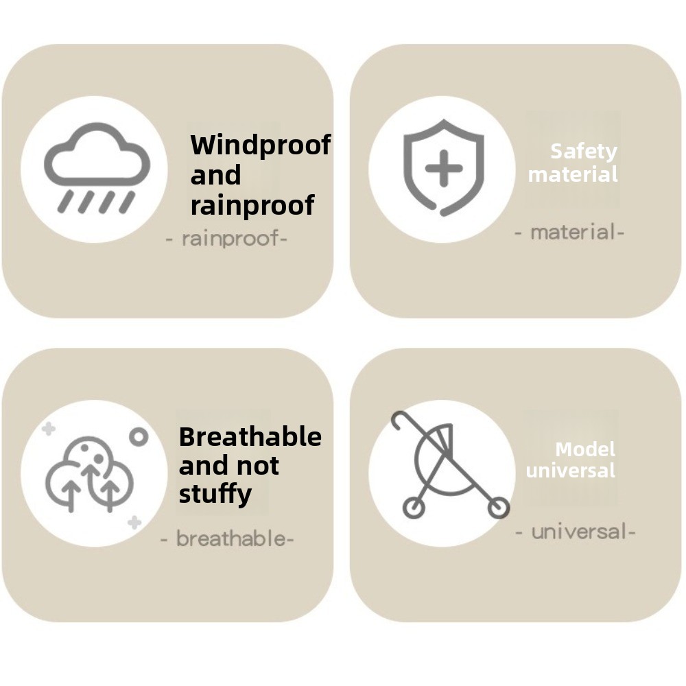 Stroller Rain Cover - Housse imperméable transparente pour poussette de